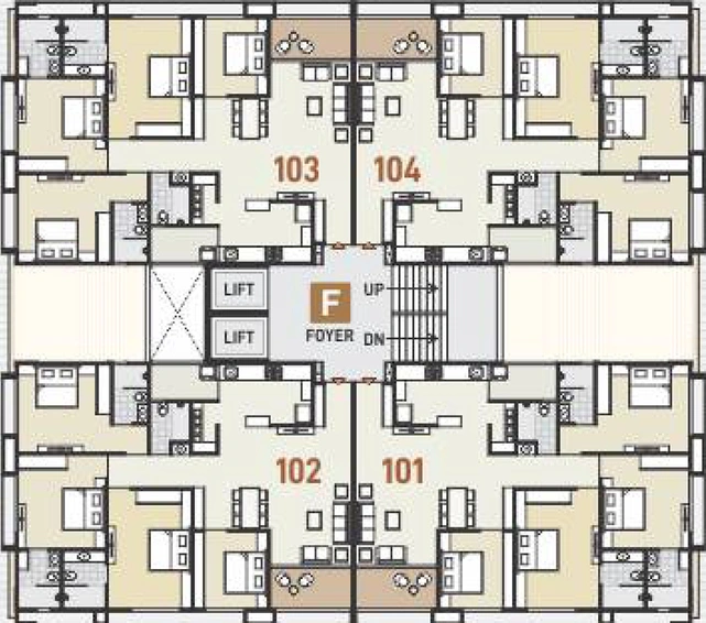 Floor Plan of VV Akshat Paradise in Sargasan, Gandhinagar - Image 923