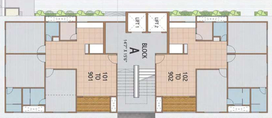 Floor Plan of Dev Aatreya in Sargasan, Gandhinagar - Image 905