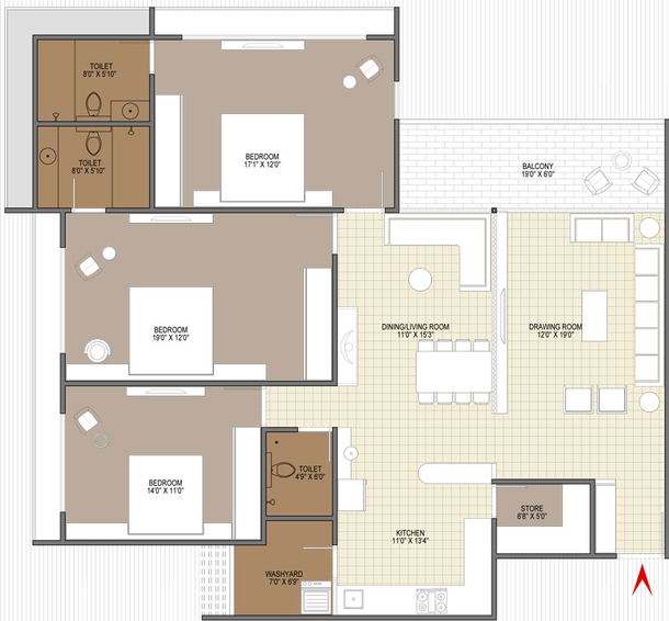 3 BHK Flat in Pashupati Sant Vihar 3 in Koba, Gandhinagar - Image 457531