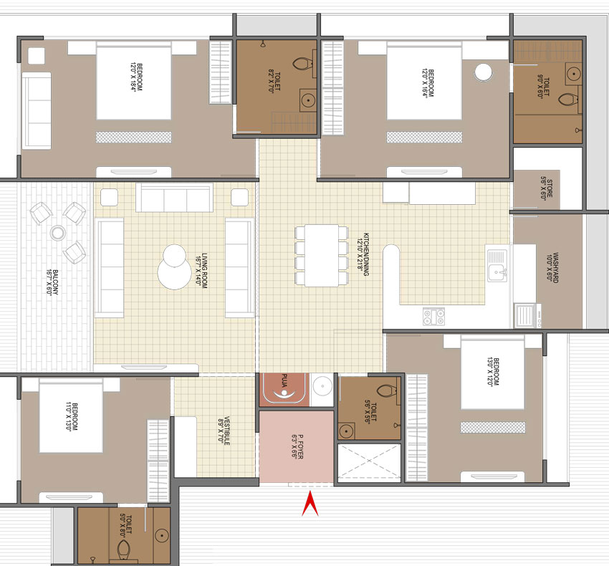 4 BHK Flat in Pashupati Sant Vihar 3 in Koba, Gandhinagar - Image 457532