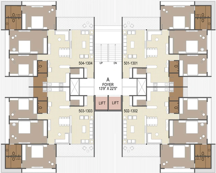 Floor Plan of Pashupati Sant Vihar 3 in Koba, Gandhinagar - Image 30153
