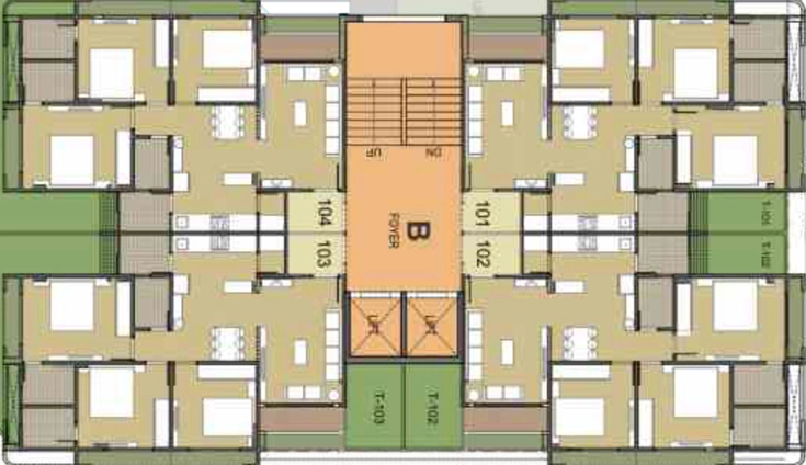 Floor Plan of Param Paarijat Skyz in Sargasan, Gandhinagar - Image 30169
