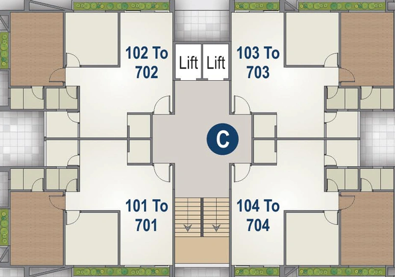 Floor Plan of Polaris Sparsh in Randheja, Gandhinagar - Image 30244