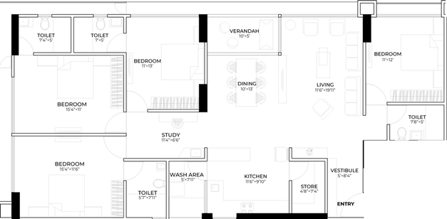 4 BHK Flat in Siddhraj Zoey in Randesan, Gandhinagar - Image 457910