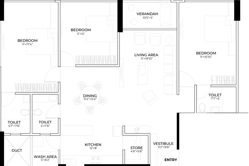3 BHK Flat in Siddhraj Zoey in Randesan, Gandhinagar - Image 457909