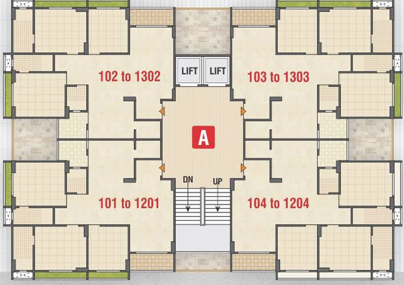 Floor Plan of Sharnam Sky View in Kudasan, Gandhinagar - Image 30596
