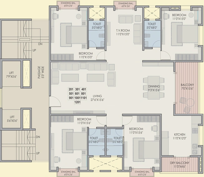 Floor Plan of Suyog Padmavati Hills in Bavdhan, Pune - Image 15436
