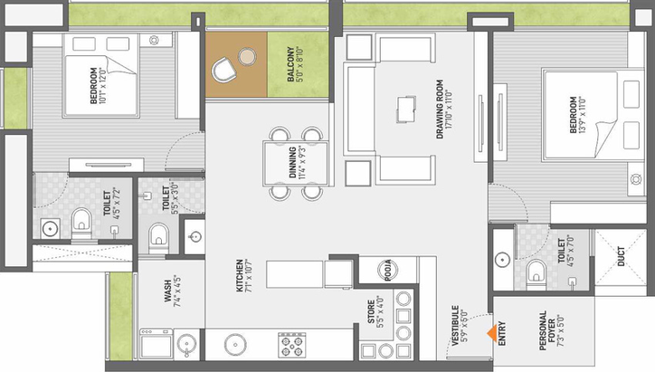 2 BHK Flat in Swara Sargam in Sargasan, Gandhinagar - Image 526043