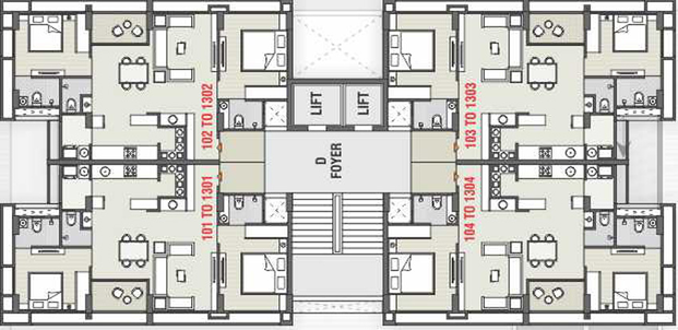 Floor Plan of Swara Sargam in Sargasan, Gandhinagar - Image 59551