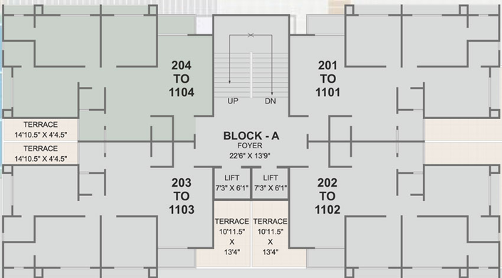 Floor Plan of Origin Heights in Sargasan, Gandhinagar - Image 31057