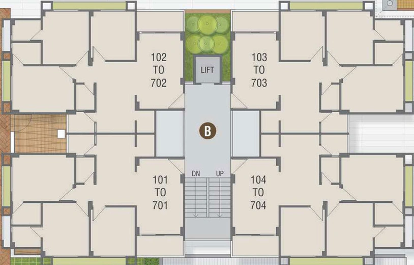 Floor Plan of Shree Ganesh Kunj Heights in Vavol, Gandhinagar - Image 31225