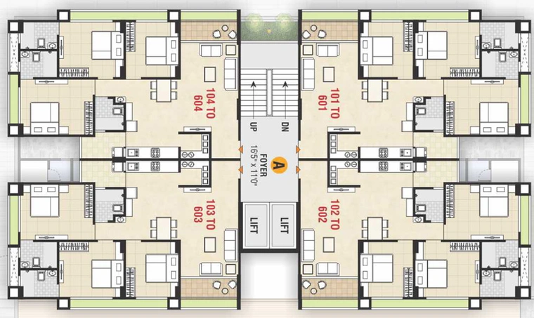Floor Plan of Sahajanand Shyam in Vavol, Gandhinagar - Image 31438