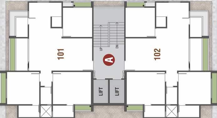 Floor Plan of Rudra Trinity in Pethapur, Gandhinagar - Image 31551