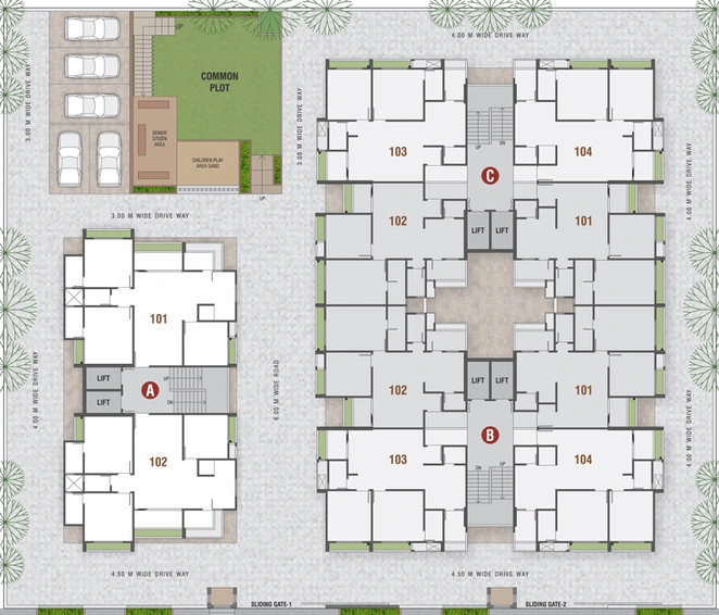 Master Plan of Rudra Trinity in Pethapur, Gandhinagar - Image 31552