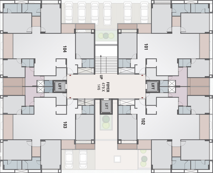 Floor Plan of Sparsh SkyLine in Koba, Gandhinagar - Image 31646