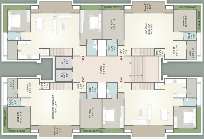 Floor Plan of Riddhi Siddhi Florencia in Sevasi, Vadodara - Image 38746