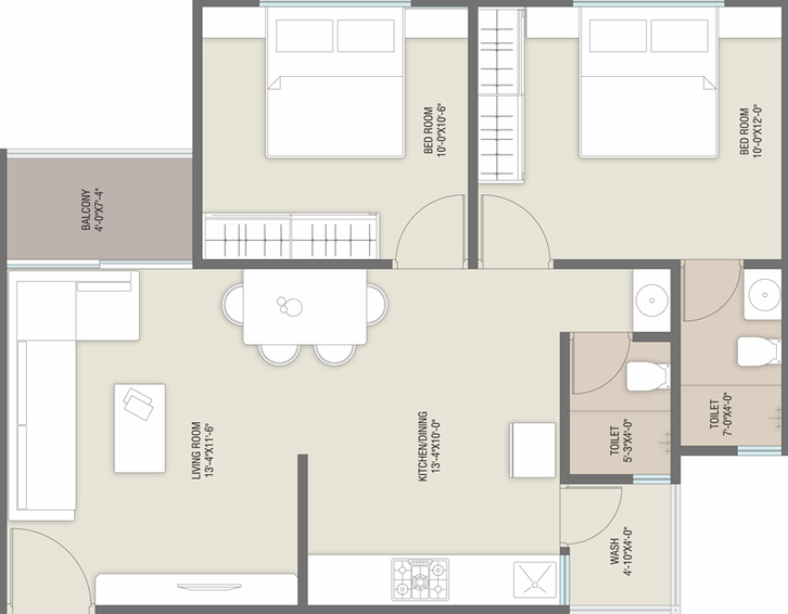 2 BHK Flat in Sahajanand Safal Iris in Atladara, Vadodara - Image 471173