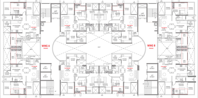 Floor Plan of Tulip Infinity World in Punawale, Pune - Image 15401