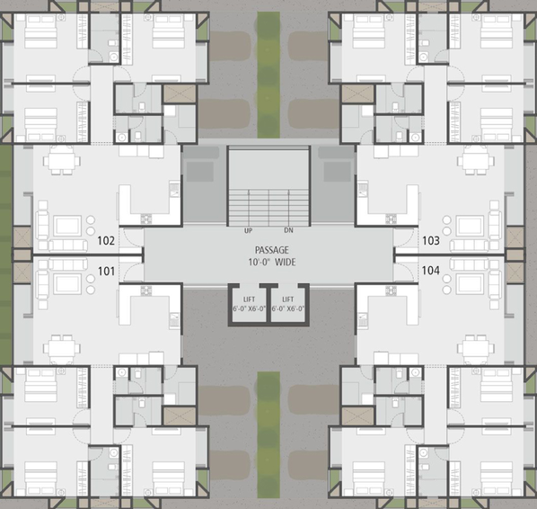 Floor Plan of Adyah One 4 Aarna in Bhayli Road, Vadodara - Image 39188