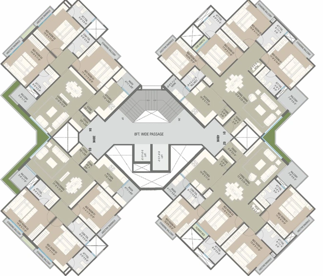 Floor Plan of Creative Serene Signatures in Bhayli Road, Vadodara - Image 39474
