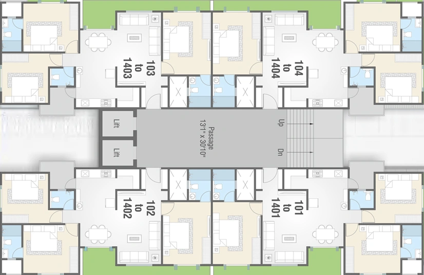Floor Plan of Nandkishor Aarna 84 in Bhayli Road, Vadodara - Image 39573