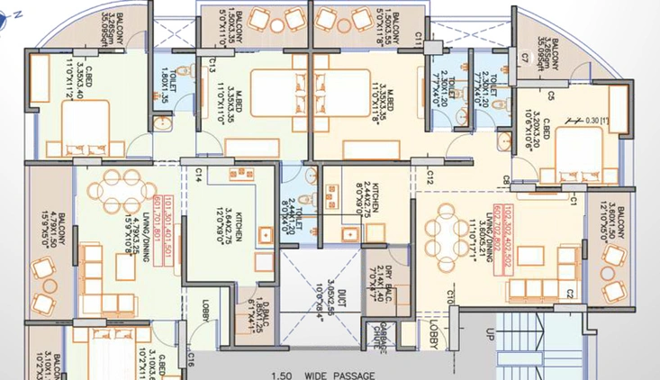 Floor Plan of Soham Shitole Heights in Warje, Pune - Image 15380