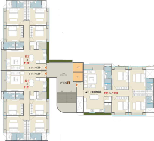 Floor Plan of Labh Elegance in Bhayli Road, Vadodara - Image 119133