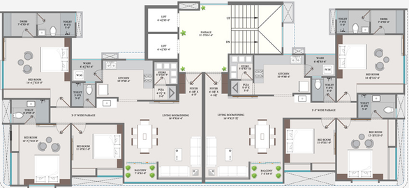 Floor Plan of Aldea Primero in New Alkapuri, Vadodara - Image 39919