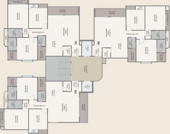 Floor Plan of Shreeji Sharnam in Chhani, Vadodara - Image 40012