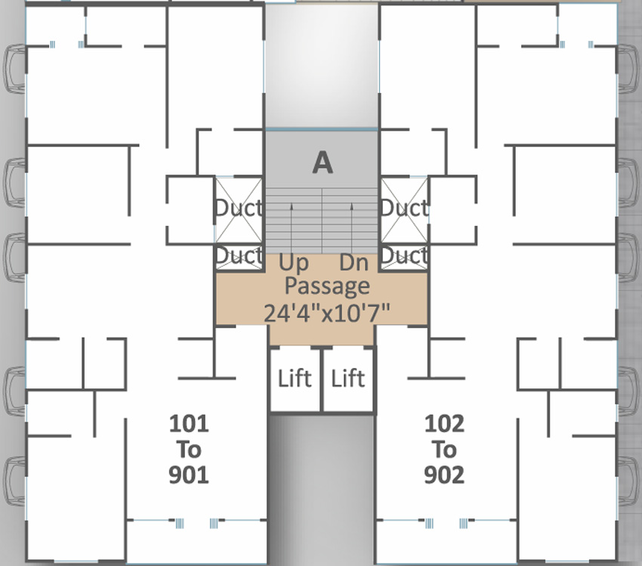 Floor Plan of Ratnam Gardenbay in Sama Savli Road, Vadodara - Image 41465