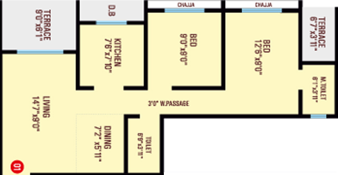 2 BHK Flat in Imperial Palms in Vasai East, Palghar - Image 442275