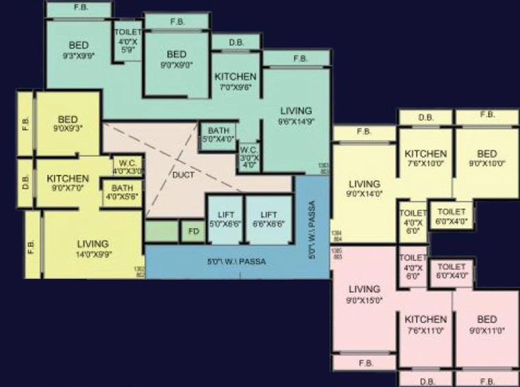 Floor Plan of Smit Heights in Vasai West, Palghar - Image 21215
