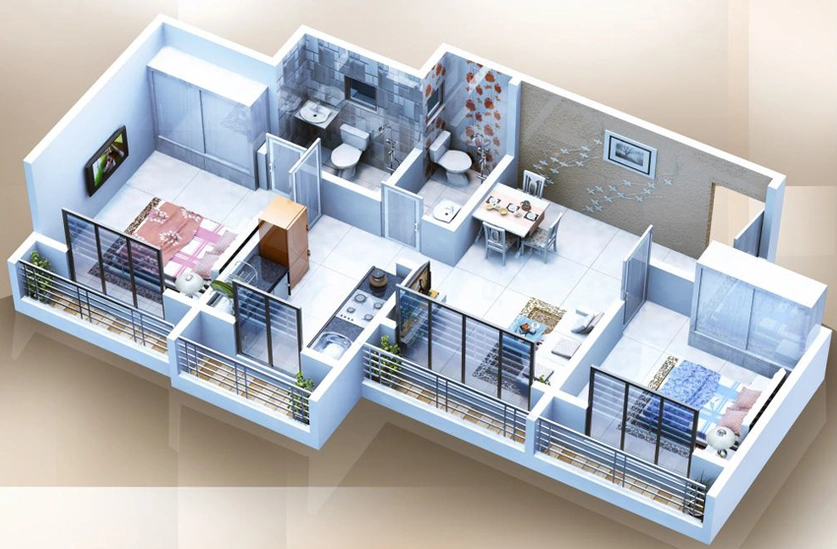 2 BHK Flat in Veer One in Vasai East, Palghar - Image 442404