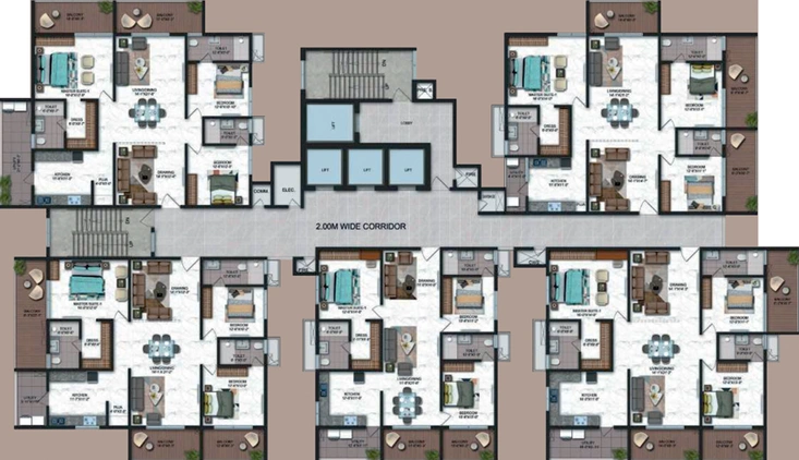 Floor Plan of Candeur Crescent in Serilingampally, Hyderabad - Image 100459