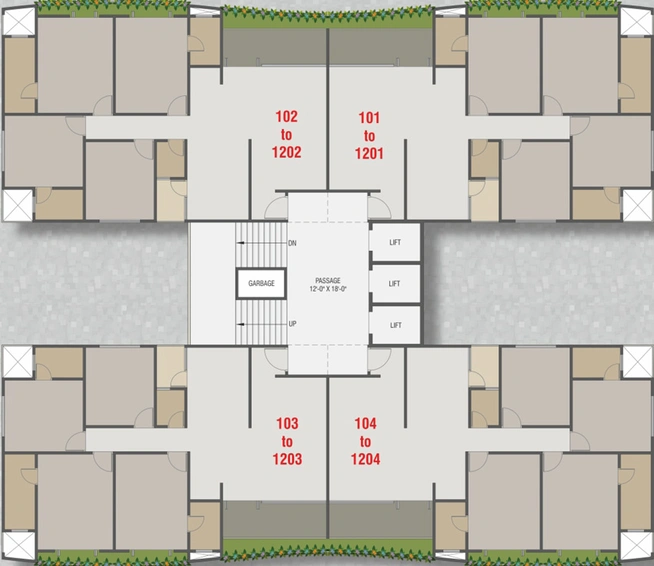 Floor Plan of Empire Flora in Sama Savli Road, Vadodara - Image 41766
