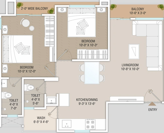 2 BHK Flat in Shantam Nirvanta in Chhani, Vadodara - Image 498722