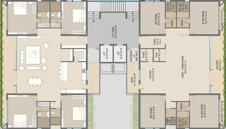 Floor Plan of Sharnam Aries in Vemali, Vadodara - Image 41809