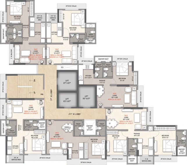 Floor Plan of Vineet Sai Orion in Vikhroli West, Mumbai - Image 43380