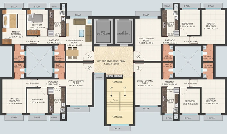 Floor Plan of Truearth Views in Vikhroli East, Mumbai - Image 43396