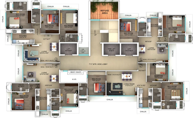 Floor Plan of Sunny Splendour in Mulund West, Mumbai - Image 43441