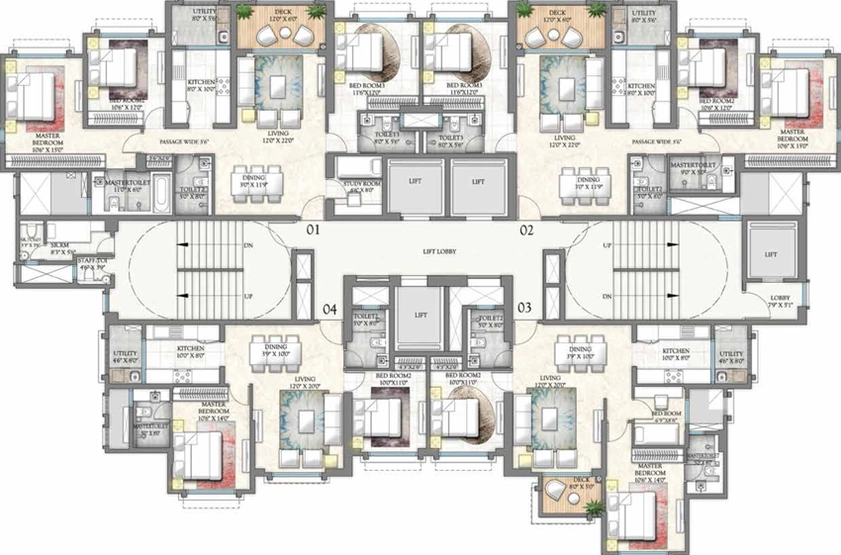 Floor Plan of Lodha Bellagio in Powai, Mumbai - Image 87643