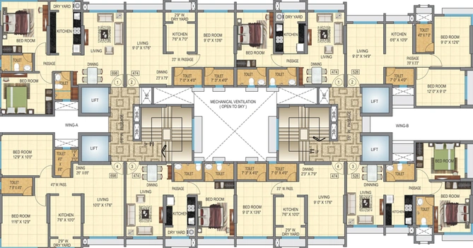 Floor Plan of Oxford Navrang Oasis in Goregaon West, Mumbai - Image 123853