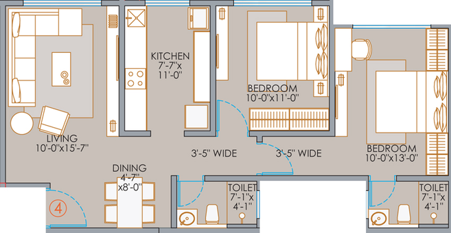 2 BHK Flat in Veena Synergy in Andheri East, Mumbai - Image 658775