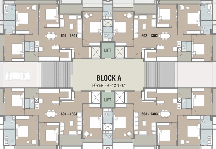 Floor Plan of Darshanam Grand in Tarsali, Vadodara - Image 41935