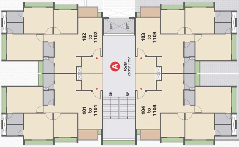 Floor Plan of Sanvicasa Sparsh in South Bopal, Ahmedabad - Image 33505