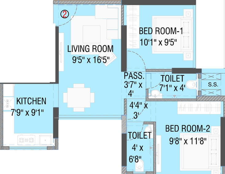 2 BHK Flat in Ayodhya Saffron Residency in Kurla East, Mumbai - Image 486385