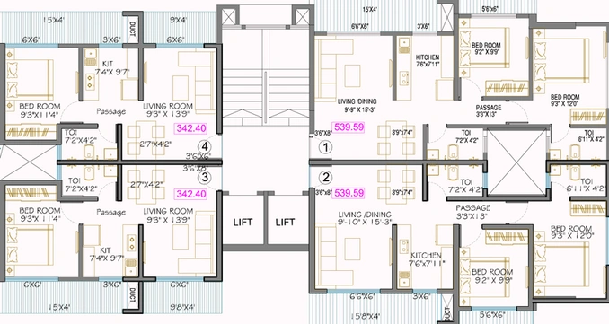 Floor Plan of Aleta Residences in Powai, Mumbai - Image 90819