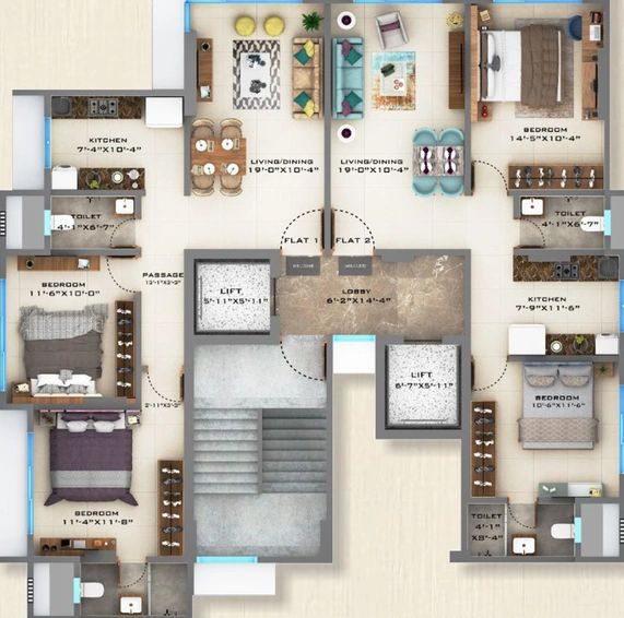 Floor Plan of Sadguru Sitara in Ghatkopar East, Mumbai - Image 44019