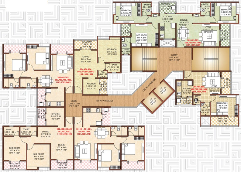 Floor Plan of Ganraj Skydale in Mohammed Wadi, Pune - Image 15650