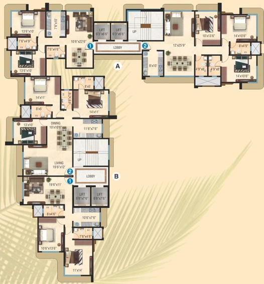 Floor Plan of Gurnani Palms in Andheri West, Mumbai - Image 44294